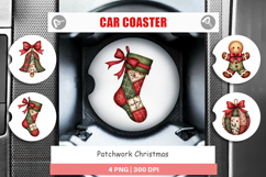 Patchwork Christmas Car Coaster Product Image 1