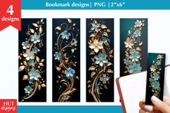 Flower Bookmark sublimation Metal flowers bookmark PNG Product Image 1