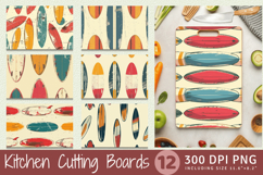 Vintage Surfboards Cutting Boards sublimation Designs Product Image 1