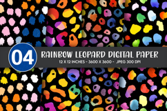 Rainbow Leopard Digital Paper Product Image 1