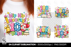 100 Days of School Sublimation Clipart PNG Product Image 1
