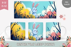 Colorful Easter Mug Design, Easter Animals Mug Wrap Product Image 1