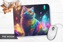 Crystal Backed Rainbow Cat Mouse Pad PNG Design Product Image 1