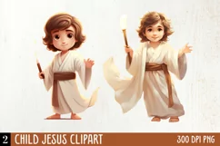 Child Jesus Clipart Png Design, Watercolor Clipart Product Image 1