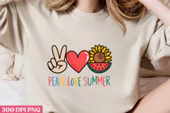 Peace, love, summer PNG, Sunflower Sublimation PNG Product Image 2