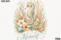 Live In The Moment Seahorse Coastal Sublimation SVG Product Image 2