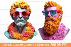 Colorful God Greek Statues Sublimation, Watercolor Clipart Product Image 2