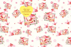 Vintage Santa Claus Postage Stamp Seamless Pattern Product Image 1