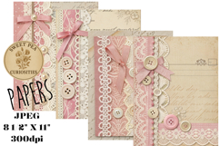 Shabby Chic, Pink, Paper, Floral, Papers, Junk Journal Product Image 1
