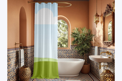 Moroccan bathroom curtain mockup Product Image 2