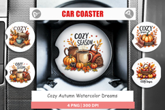 Cozy Autumn Dreams Car Coaster Product Image 1