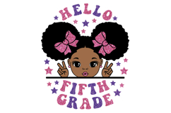 Hello Fifth Grade Girl SVG PNG JPG PDF DXF EPS AI | Product Image 1