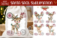 Boho Christmas Deer Santa Sack, Christmas Bell Santa Sack Product Image 1