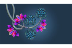 Abstract fantasy stylized background with pink flowers. Product Image 1