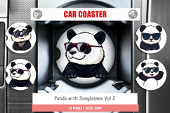 Car Coaster Cool Panda Product Image 1