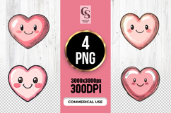 Cute Blush Heart Faces Clipart Sublimation PNG Product Image 1