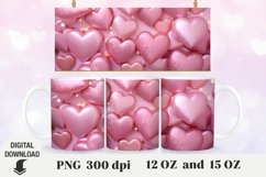 Valentine Mug Wrap, heart 3d Mug Sublimation Product Image 1