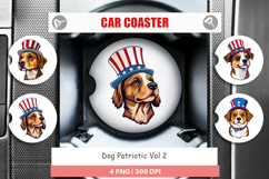 Car Coaster Dog Patriotic Product Image 1