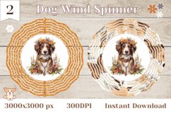 Watercolor Dog Wind Spinner Design, Dog Sublimation Design Product Image 1