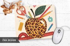 Leopard Spot Apple Design with Colorful Tools Mouse Pad PNG Product Image 1
