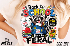 Back to School Back to Feral Raccoon PNG Product Image 1
