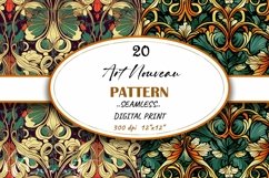 Vintage Floral Art Nouveau Seamless Digital Print Product Image 1