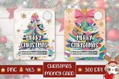 Pink Christmas Tree Money Card, Christmas Money Holder Print Product Image 1