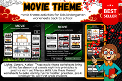movie theme worksheets printable and activities for kids Product Image 1