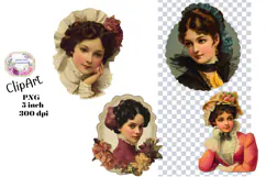 Victorian, Woman, Scraps, Ephemera, PNG, Clipart Product Image 1