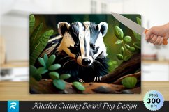 Cute Badger Cutting Board Sublimation Design Product Image 1