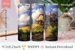 Summer Tumbler Wrap Design, Vineyard Tumbler Design Product Image 1