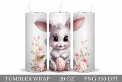 Bunny Easter Tumbler Design. Spring Bunny Tumbler Wrap Product Image 1