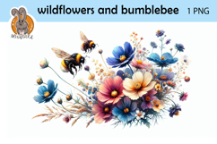 wildflowers, bumblebee Product Image 1