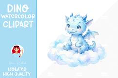 Cute Baby Dragon Watercolor Clipart Product Image 1