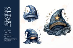 Watercolor fantasy hat clipart sublimation png Product Image 1
