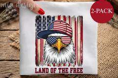 Land of the Free PNG, Patriotic Eagle USA Flag Sublimation Product Image 1