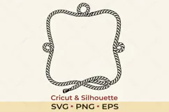 Cowboy Lasso Frame SVG | Western Rope Border Product Image 1
