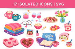 Valentine's Day SVG | 17 ISOLATED ICONS | Galentine's Day Product Image 1