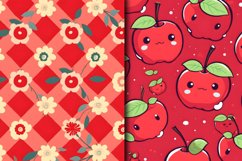 Red Apple Pattern Digital Papers Bundle Product Image 2