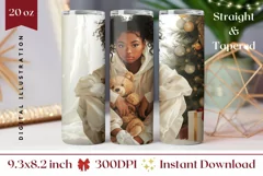 Girl Christmas Tumbler Design, Christmas Sublimation Tumbler Product Image 1