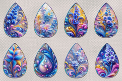 Teardrop Earrings l 8 designs with abstract pattern, PNG Product Image 2