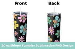 Groovy Flowers Pattern 20 oz Tumbler Sublimation PNG Product Image 1