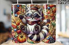 Cute Raccoon Fall Tumbler Wrap Design | High Quality 300 Dpi Product Image 1