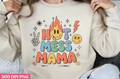 Hot mess mama PNG, Retro Mama Sublimatio PNG Product Image 1