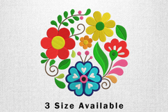 Colorful Floral Circle Three Size Embroidery Design Product Image 1
