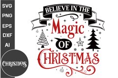 Believe In The Magic Of Christmas SVG Design | Christmas SVG Product Image 1