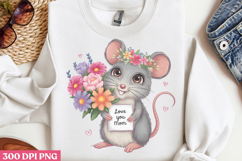 Love you, mom PNG, Cute Animals Mothers Day Clipart PNG Product Image 2