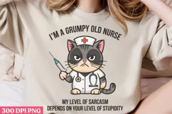 I'm A Grumpy Old Nurse PNG, Funny Animal Jokes sublimation Product Image 2