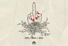 Middle finger with red polish SVG PNG EPS Product Image 1