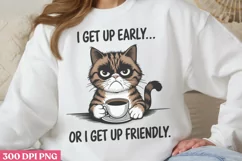 I Get Up Early... Or I Get Up PNG, Funny Cat Sublimation PNG Product Image 1